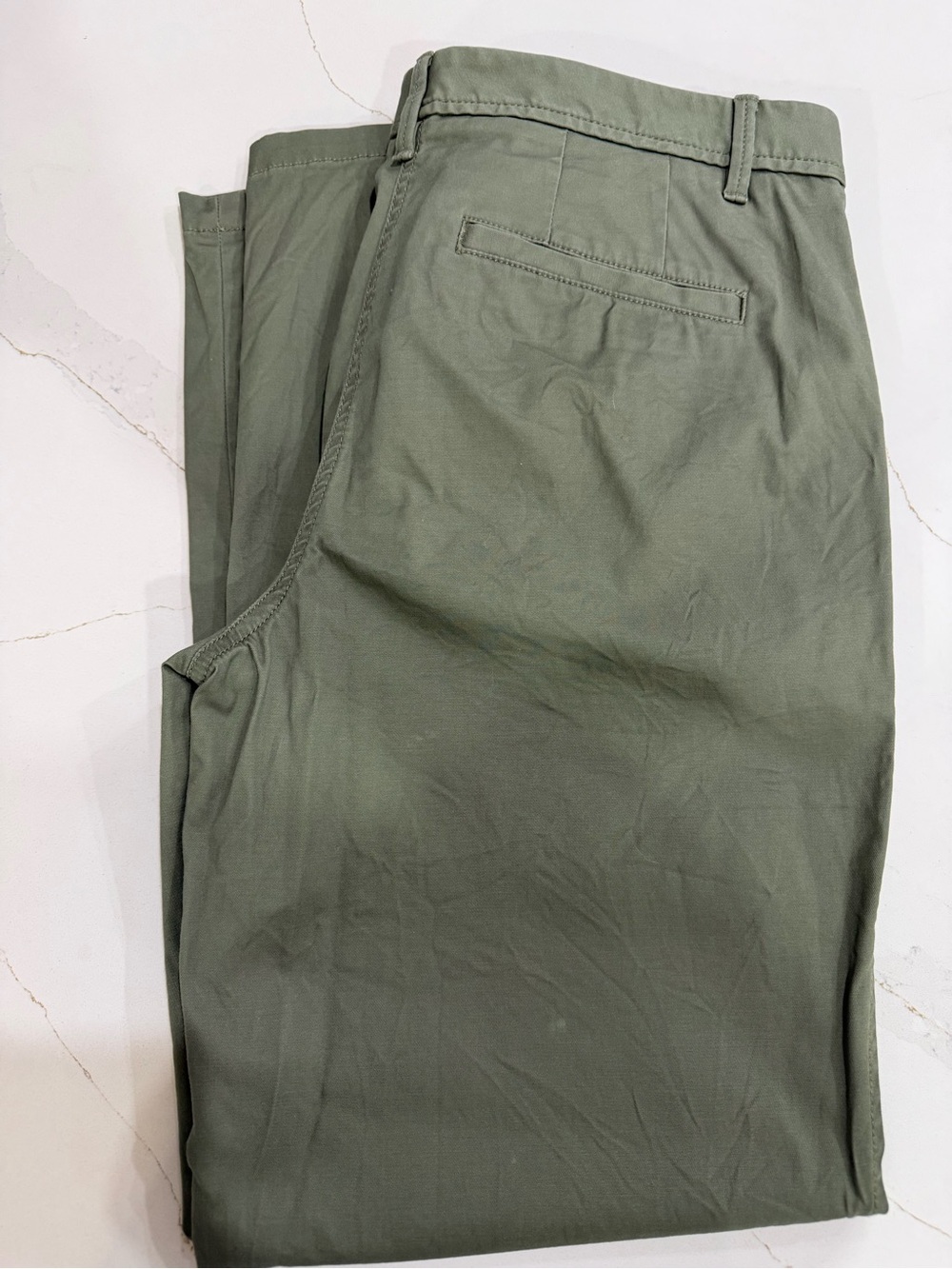 Womens Olive Green Chino Pants - Picture 2 of 3